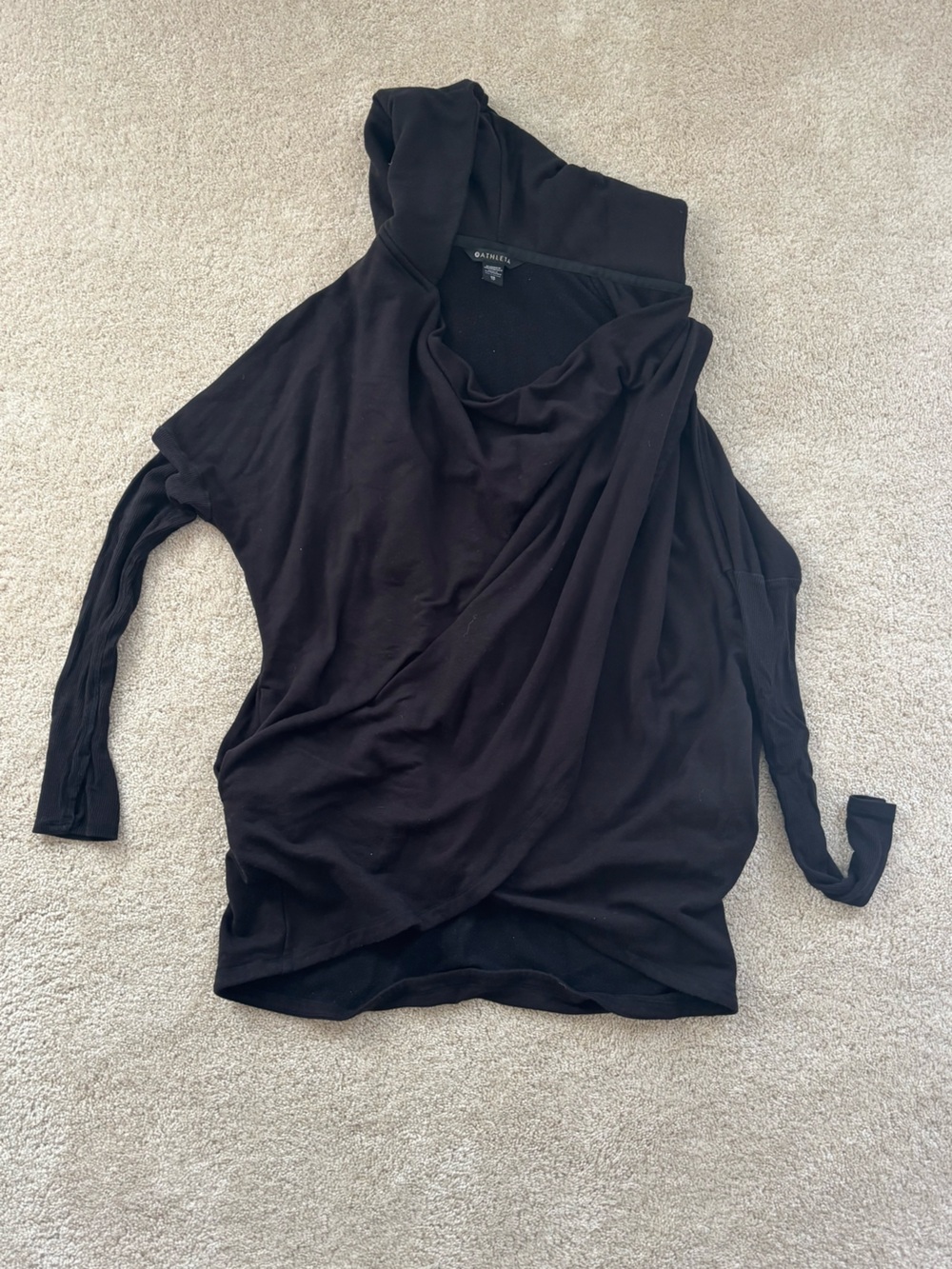 Athleta Black Fleece-Lined Pullover